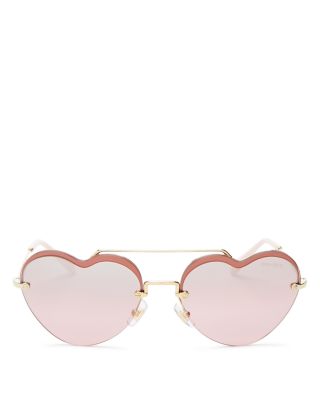 Miu Miu Women s Brow Bar Heart Sunglasses 58mm Bloomingdale s