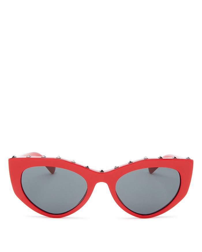 Valentino Women's Cat Eye Sunglasses, 53mm In Red/smoke