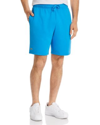 lacoste fleece shorts blue