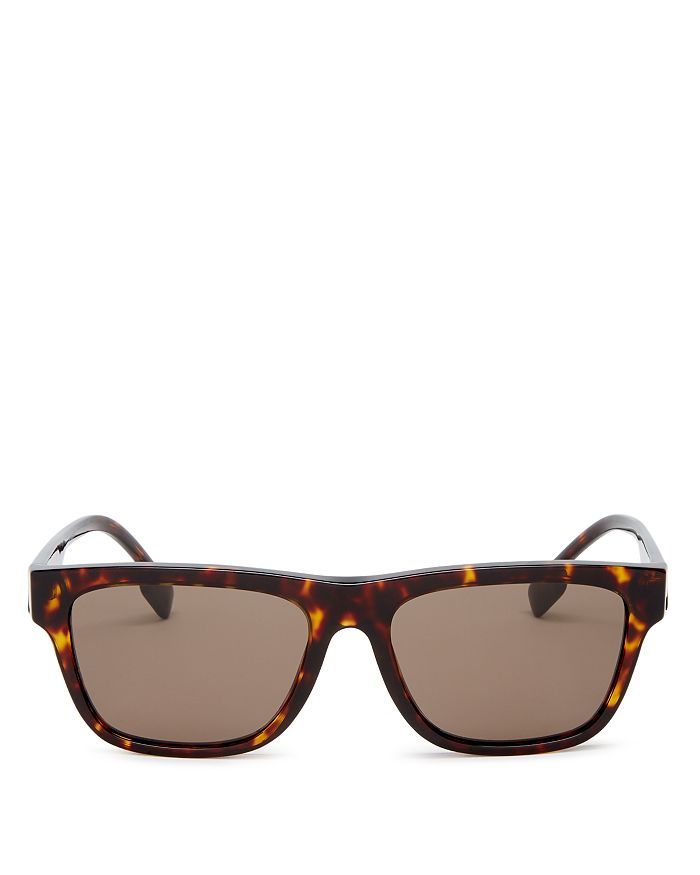 Burberry Men's Square Sunglasses, 56mm In Dark Havana/brown Solid