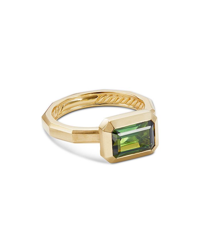 David Yurman 18k Yellow Gold Novella Ring With Green Tourmaline