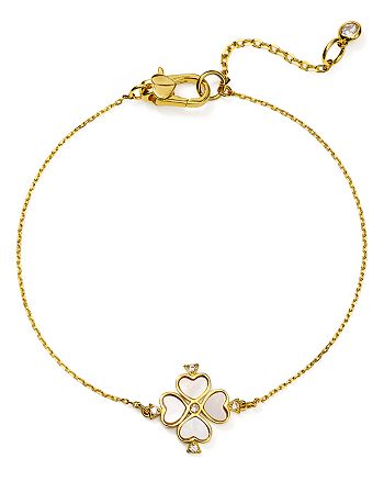 kate spade new york Legacy Logo Spade Flower Solitaire Bracelet in  Gold-Plated Sterling Silver | Bloomingdale's