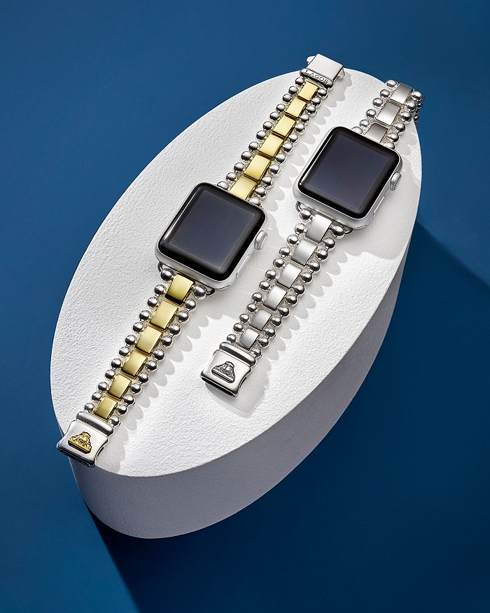 Shop Lagos Sterling Silver Smart Caviar Apple Smartwatch Straps