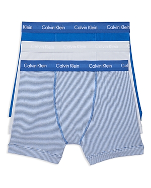 Calvin Klein Cotton Stretch Boxer Briefs, Pack Of 3 In Wisdom/neptune