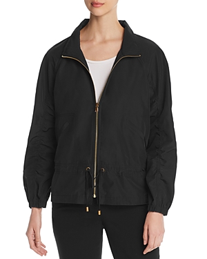DONNA KARAN NEW YORK SHIRRED-SLEEVE ZIP JACKET,D9EJ1BNJ