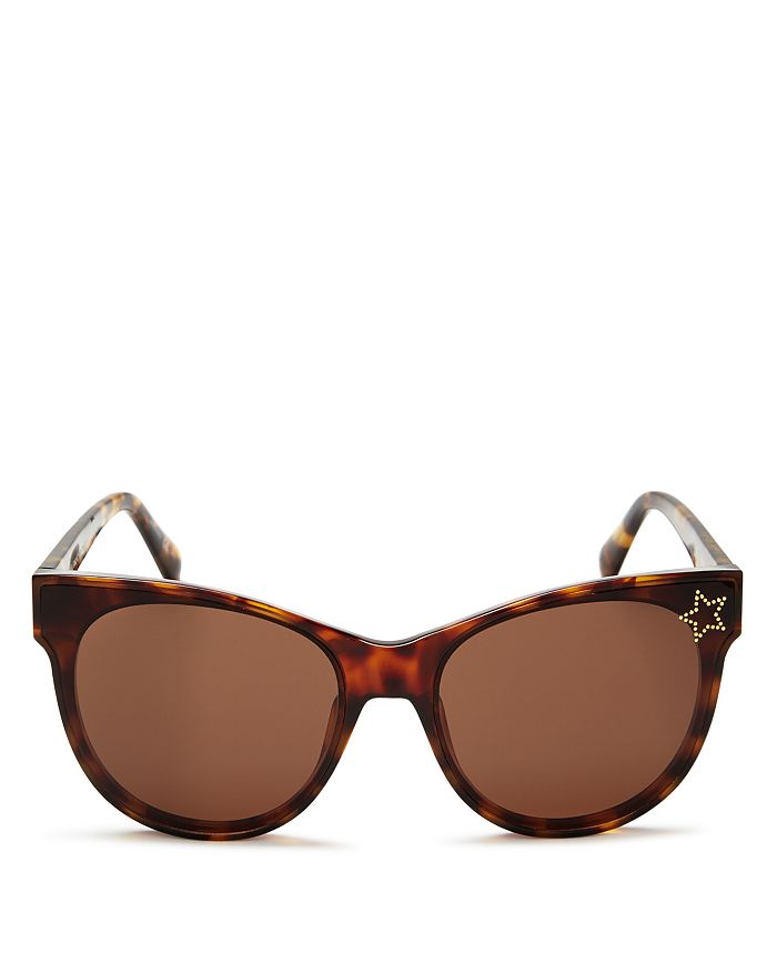Stella Mccartney Women's Embellished Star Cat Eye Sunglasses, 61mm In Medium Havana/brown
