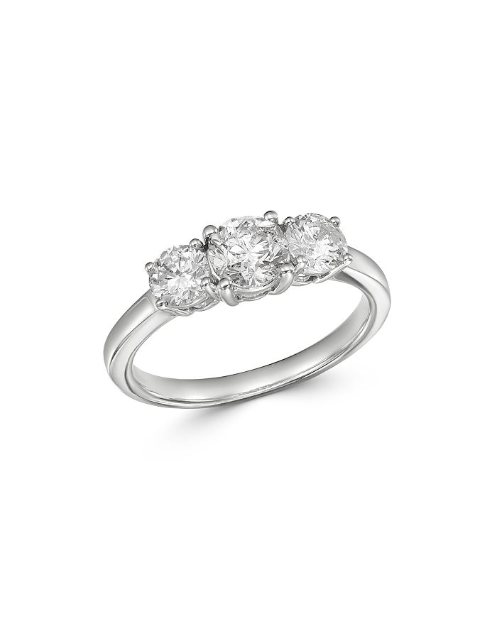 Bloomingdale's Diamond 3-stone Ring In 14k White Gold, 1.5 Ct. T.w. - 100% Exclusive