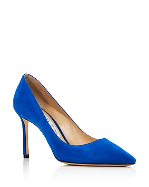 Jimmy Choo Women's Romy 85 Woven Pointed-toe Pumps In Electric Blue Suede