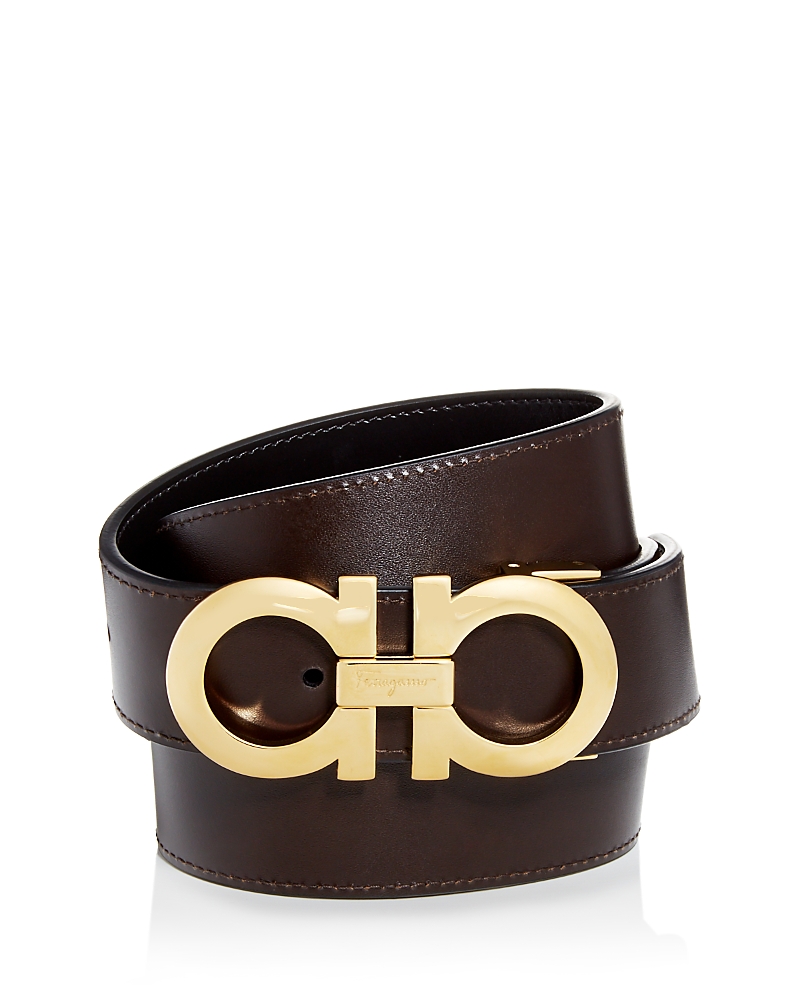 Ferragamo Reversible Leather Belt In Black