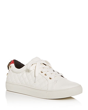 Kurt Geiger Women's Ludo Quilted Low Top Trainers In Cream/red