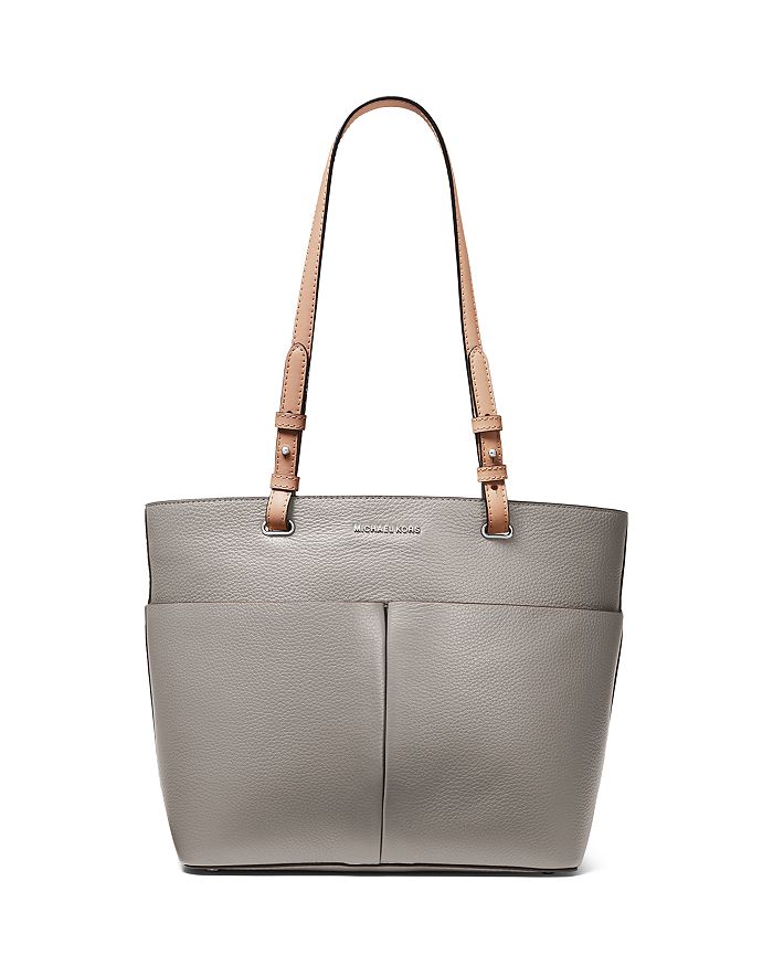 Michael Michael Kors Bedford Large Tote In Pearl Gray/silver