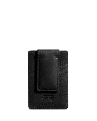 Signature Leather Magnetic Money Clip Card Case