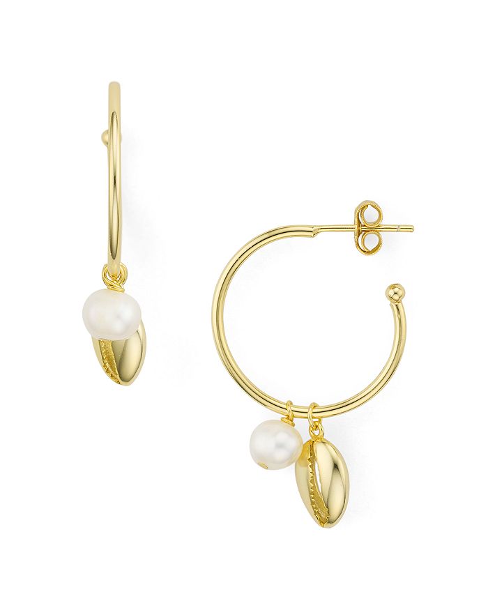 Argento Vivo Seychelle Charm Small Hoop Earrings In 18k Gold-plated Sterling Silver