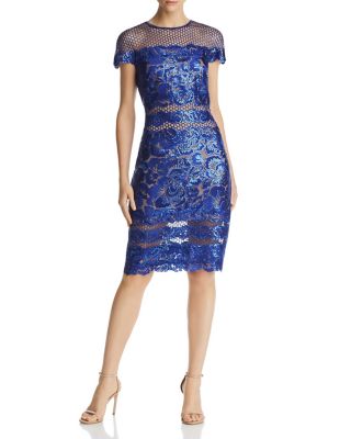 Tadashi Shoji Sequin Embroidered Cap Sleeve Sheath Dress | Bloomingdale's