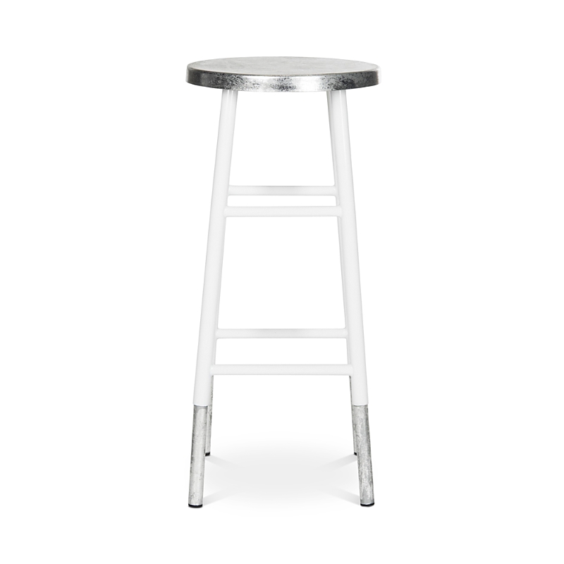 Safavieh Kenzie 30 Silver Dipped Barstool In White/silver