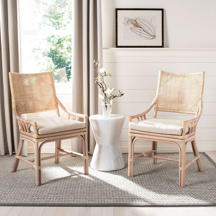 Shop Safavieh Donatella Rattan Chair In Natural White Wash