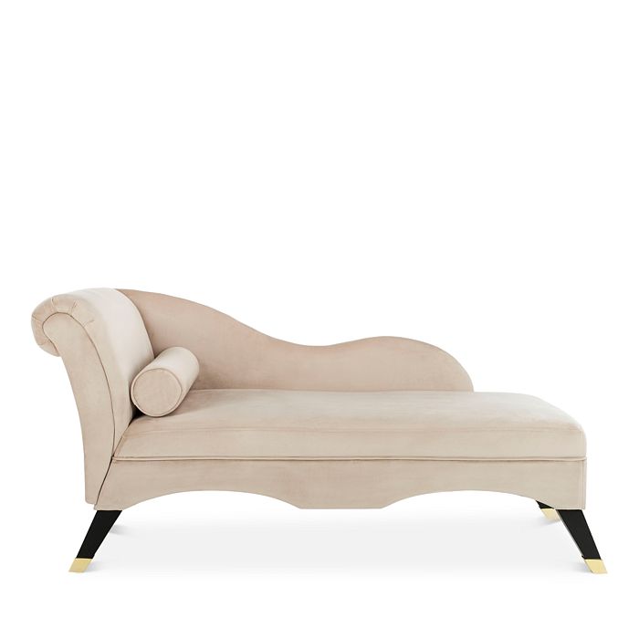 Safavieh Caiden Velvet Chaise With Pillow In Tan/espresso