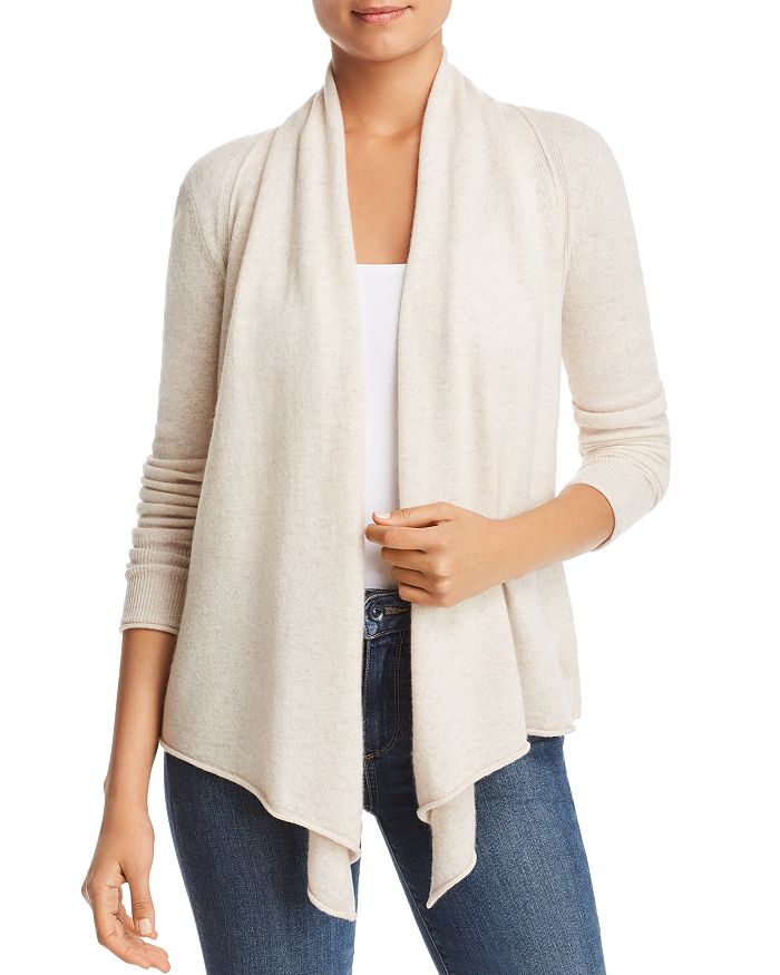 Aqua Cashmere Draped Open-front Cashmere Cardigan - 100% Exclusive In Oatmeal
