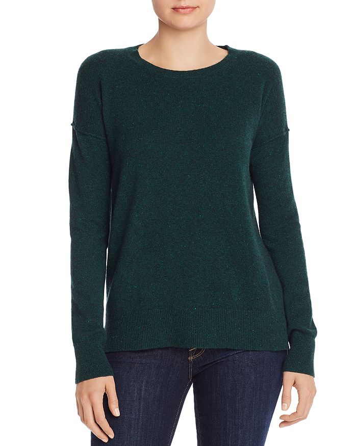 Aqua Cashmere High/low Crewneck Sweater - 100% Exclusive In Forest Nep
