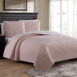 American Home Fashion Estate Marseille 3-piece Quilt Set, Full/queen In Soft Pink