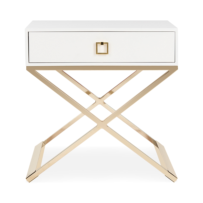 Safavieh Zarina Modern Cross Leg End Table In White
