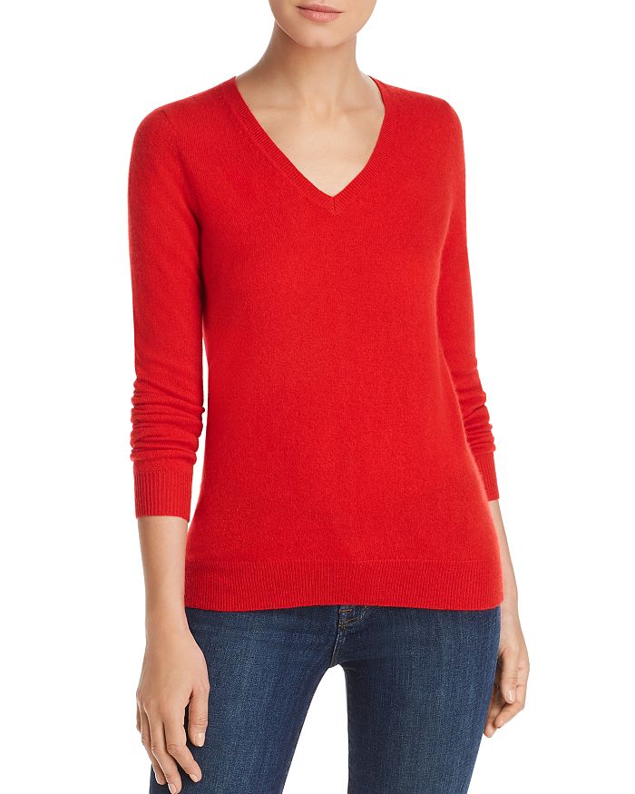 C By Bloomingdale's V-neck Cashmere Sweater - 100% Exclusive In Bright Red