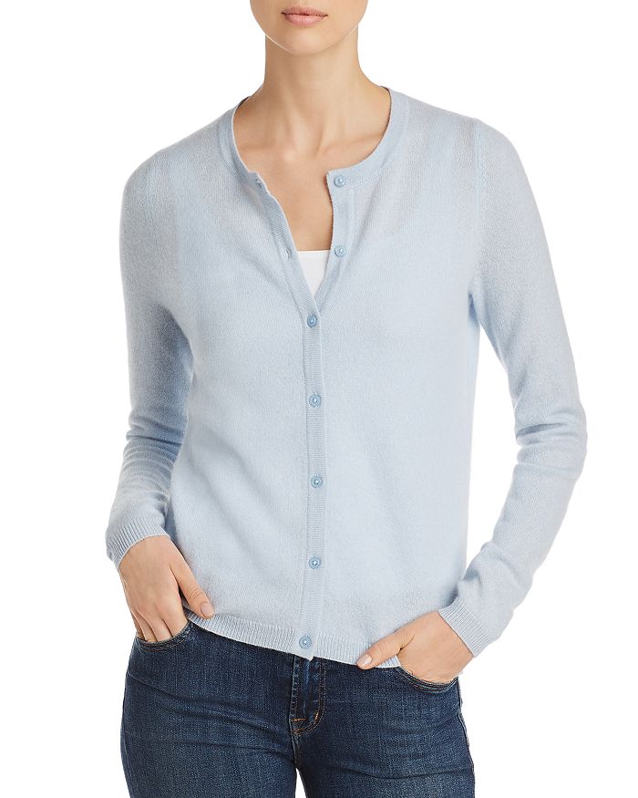 C By Bloomingdale's Crewneck Cashmere Cardigan - 100% Exclusive In Baby Blue