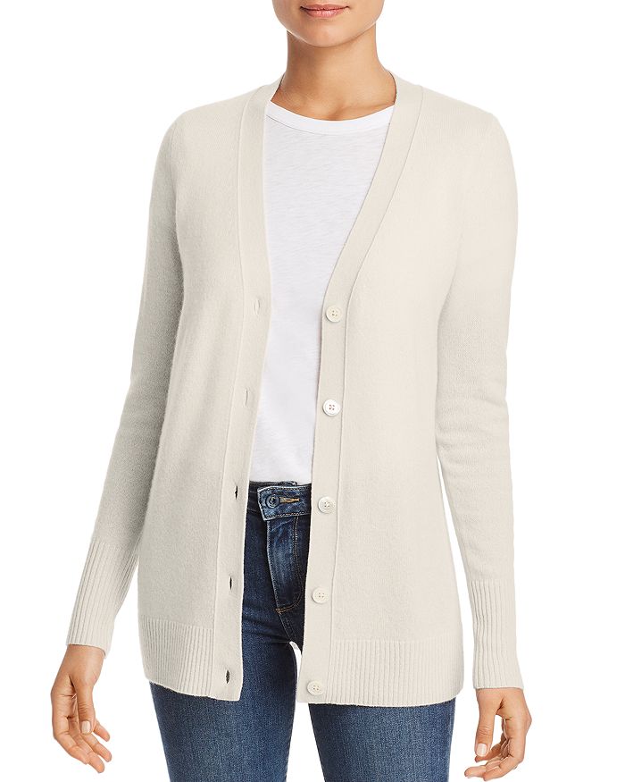 C By Bloomingdale's Cashmere Grandfather Cardigan - 100% Exclusive In Ivory