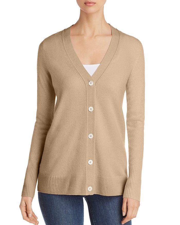 C By Bloomingdale's Cashmere Grandfather Cardigan - 100% Exclusive In Honey