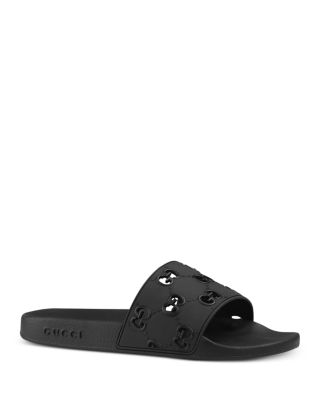 Gucci Men's Rubber GG Slide Sandals 