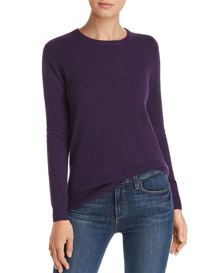 C By Bloomingdale's Crewneck Cashmere Sweater - 100% Exclusive In Marled Plum