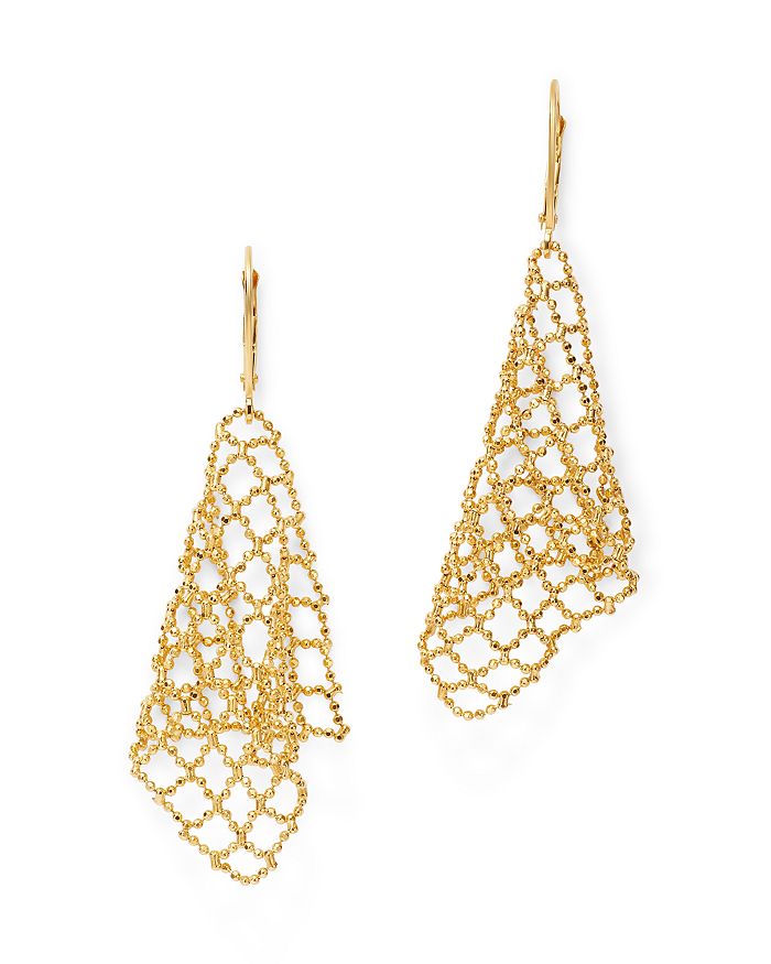 Bloomingdale's Beaded Netting Drop Earrings In 14k Yellow Gold - 100% Exclusive