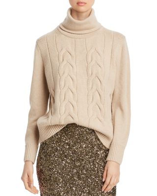 cashmere cable knit turtleneck sweater