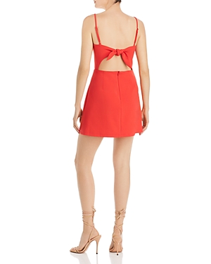French Connection Whisper Sweetheart Tie-back Mini Sheath Dress In Shainghai Red