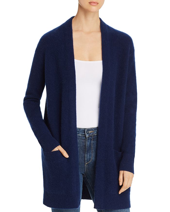 C By Bloomingdale's Open-front Brushed Cashmere Cardigan - 100% Exclusive In Spring Navy
