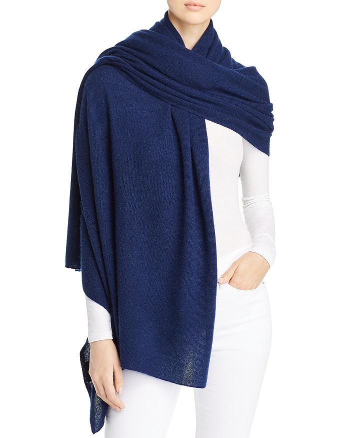 C By Bloomingdale's Cashmere Travel Wrap - 100% Exclusive In Spring Navy