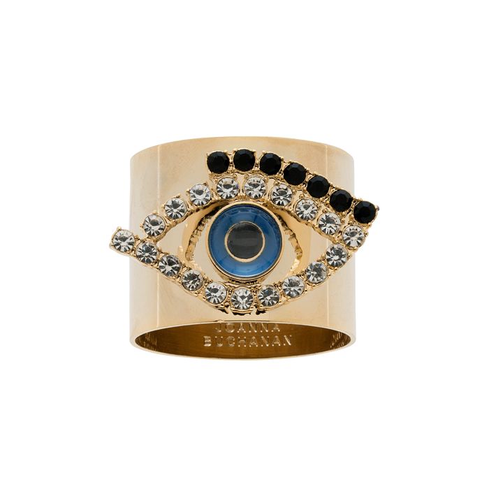 Shop Joanna Buchanan Evil Eye Napkin Rings, Set Of 2 In Gold
