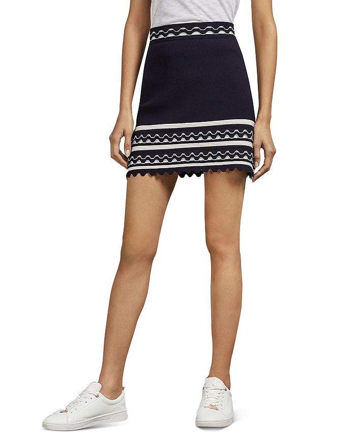 TED BAKER ISIBEL SCALLOPED MINI SKIRT,WMS-ISIBEL-WC9W