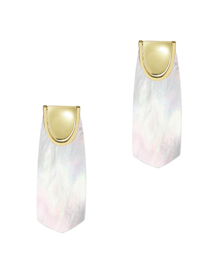 Argento Vivo Lucia Drop Earrings In 18k Gold-plated Sterling Silver And Mother-of-pearl In White/gold