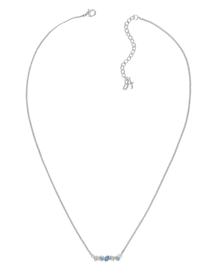 Adore Mixed Crystal Mini Bar Pendant Necklace, 16 In Silver