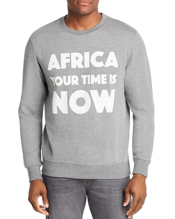 Africa Your Time Is Now Graphic Sweatshirt In Gray/white