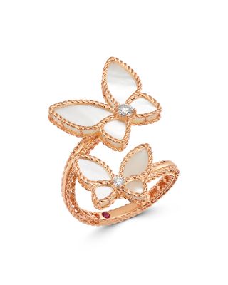 mother of pearl butterfly ring