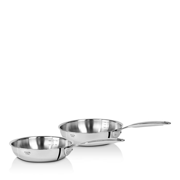 Cristel Castel' Pro 2-piece Frying Pan Set In Silver
