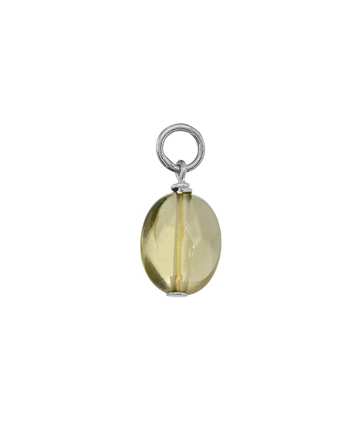 Aqua Stone Ball Drop Charm In Sterling Silver Or 18k Gold-plated Sterling Silver - 100% Exclusive In Smokey Quartz/silver