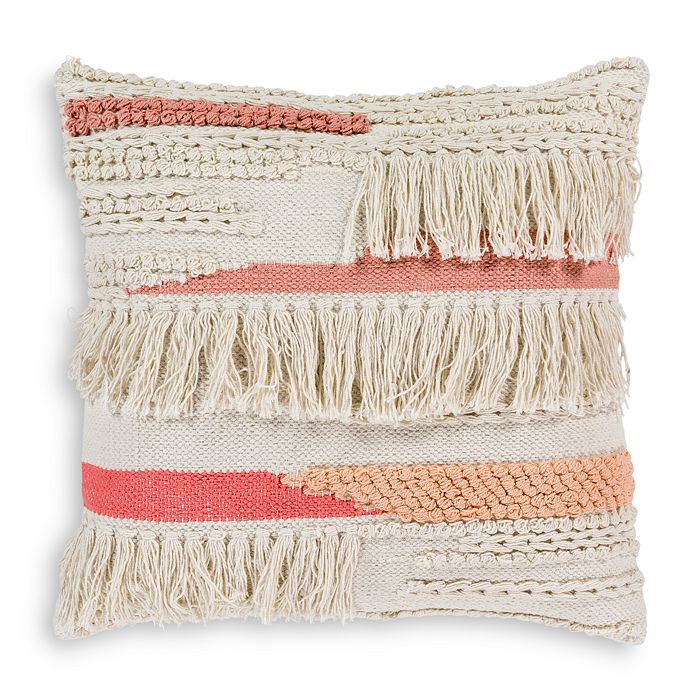 Surya Merdo Textured Throw Pillow, 20 X 20 In Cream/coral