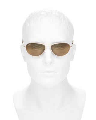  Baby Beach Polarized Brow Bar Aviator Sunglasses, 56mm