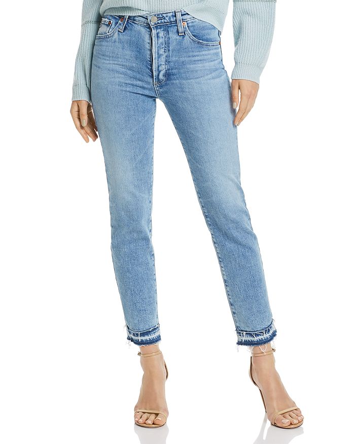 AG Isabelle High-Rise Cropped Straight-Leg Jeans in 22 Years Blue ...