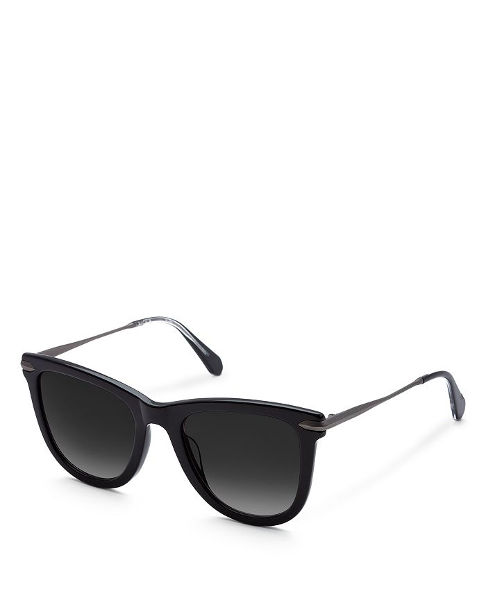 Krewe Simone Acetate & Metal Square Sunglasses In Black And Crystal/gray Gradient