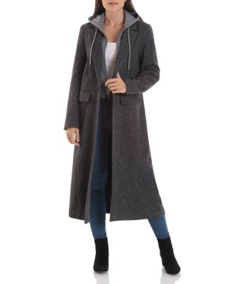 Avec Les Filles Wool Blend Maxi Coat with Knit Hoodie Bloomingdale s