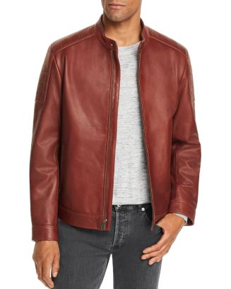 Cole Haan Leather Racer Jacket | Bloomingdale's